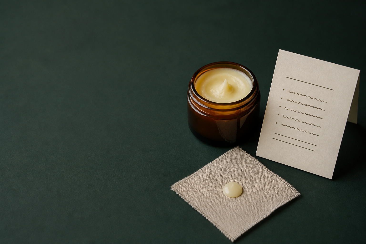 Editorial still life of unbranded tallow skincare products